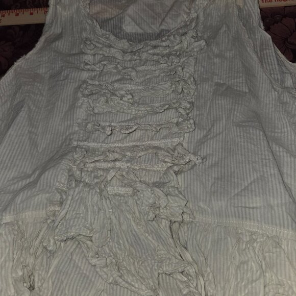 Magnolia Pearl High Low Ivory Cotton Ruffled Top - Picture 7 of 9